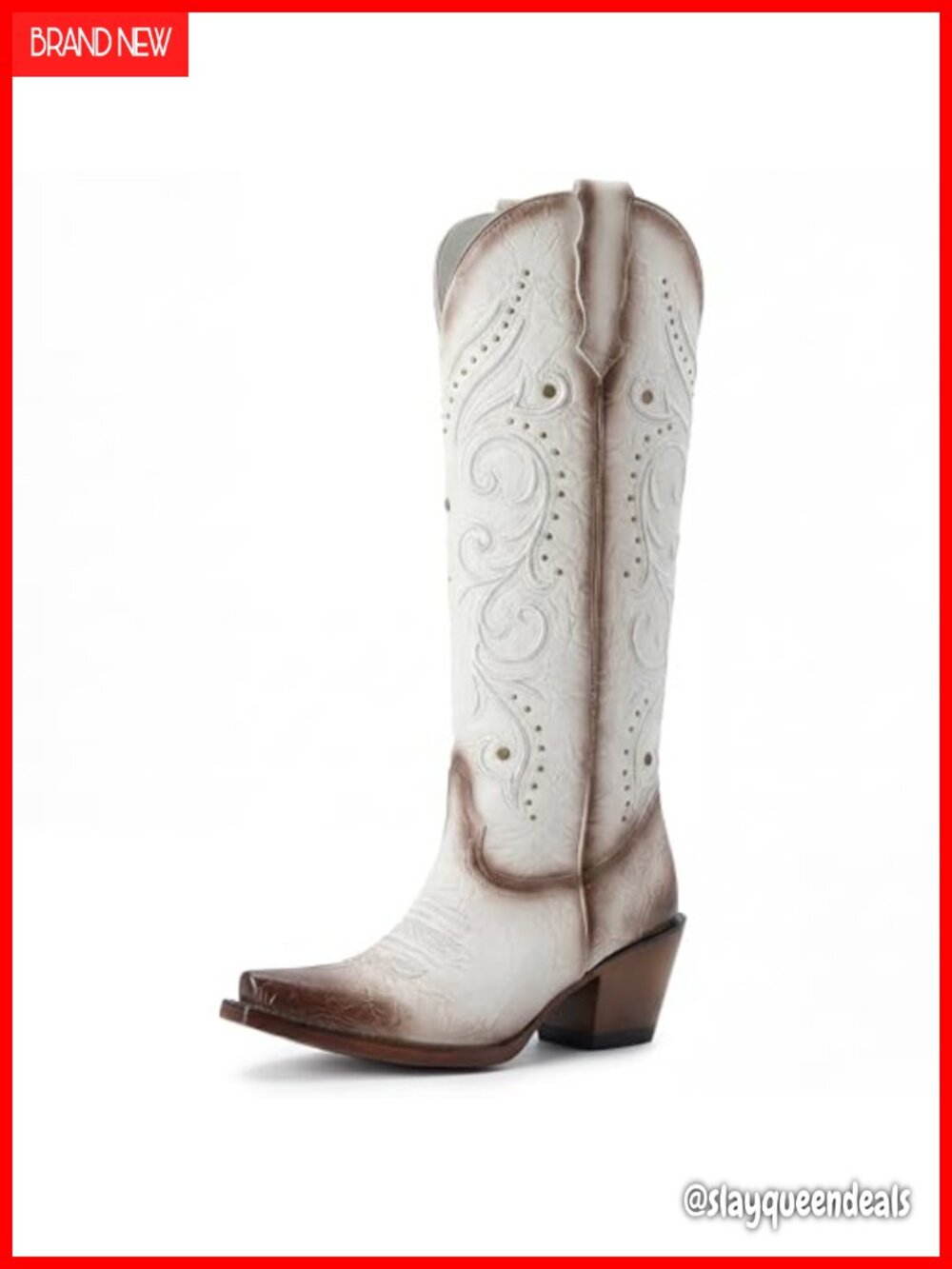Women's Cowboy Boots Embroidered Pointed Toe Knee High Western Chunky Heel